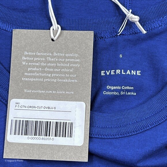 Everlane Organic Cotton Cutaway Tank Top in Dark Violet Blue Size S - NWT - Picture 4 of 7